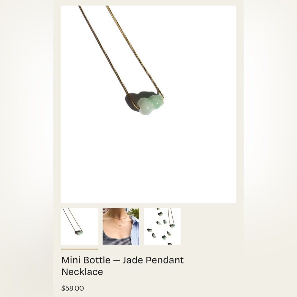 Green Jade Pendant Necklace by Seree